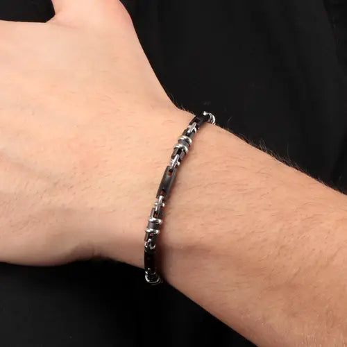 Bracciale Uomo Motown Nero e Silver SALS39