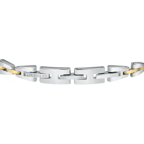 SALS58 Brazalete Motown de acero y oro para hombre