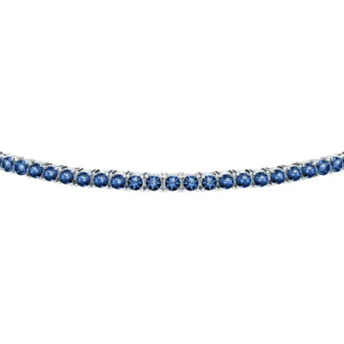 Pulsera Tennis Plata y Azul SAIW104