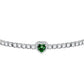 Pulsera Tesori de Plata con Corazón Verde SAVB13