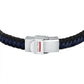 Bracciale Uomo Bandy Acciaio, Nero e Blu SZV108