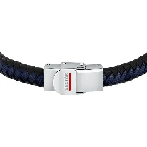 Bracciale Uomo Bandy Acciaio, Nero e Blu SZV108