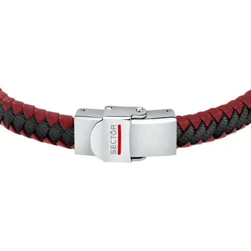 Bracciale Uomo Bandy Acciaio, Nero e Rosso SZV111