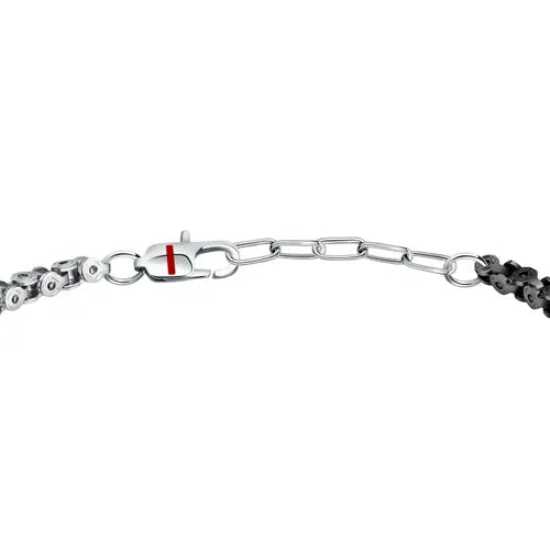 Bracciale Uomo Basic Acciaio e Nero SZS95