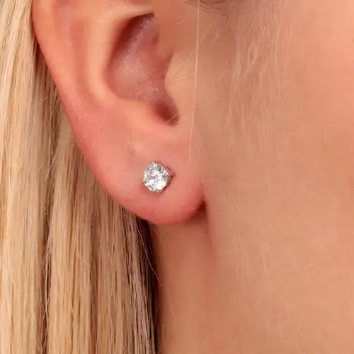 Pendientes Tesori de Plata con Piedra Blanca SAIW99