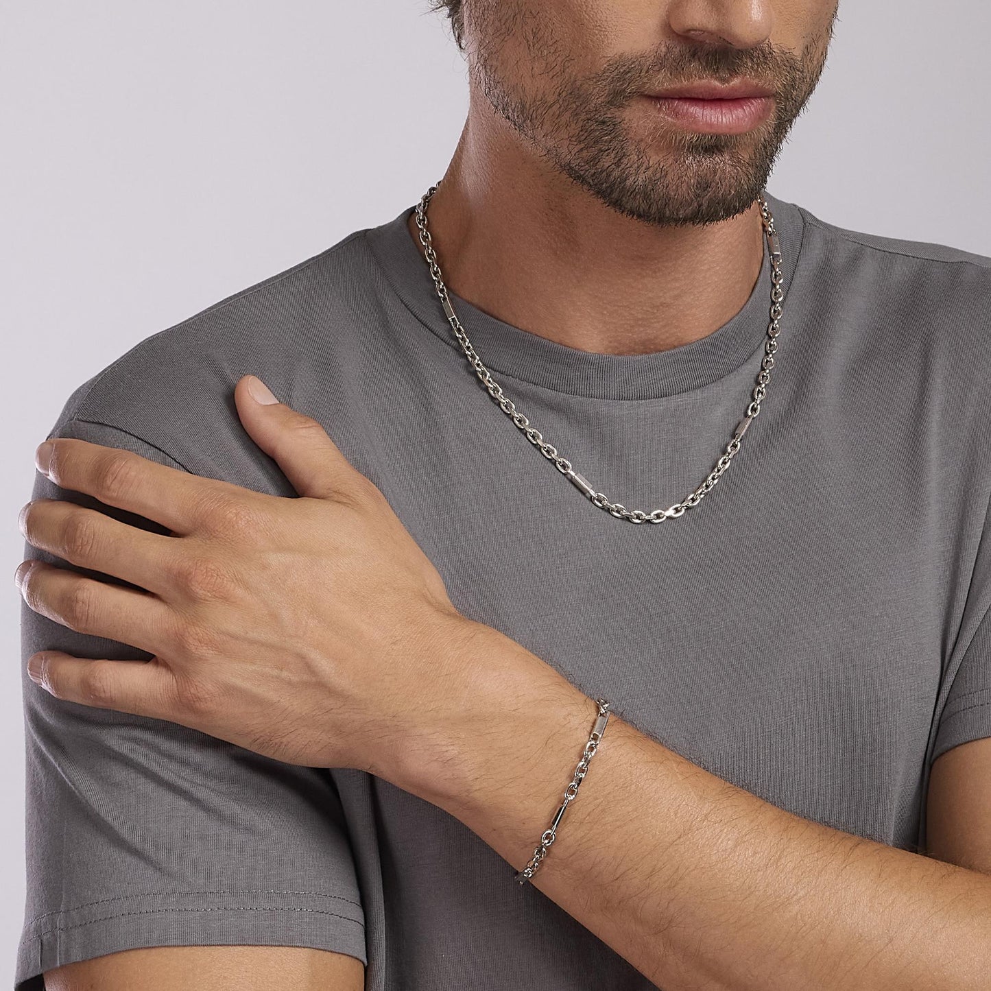 Pulsera de hombre con inserciones brillantes My Style 533629