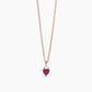 Collar de corazón de rubí sintético real Rosy 553499
