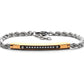 Bracciale Uomo 4US Acciaio con Targhetta Rosè e Zirconi Bianchi 4UBR5607