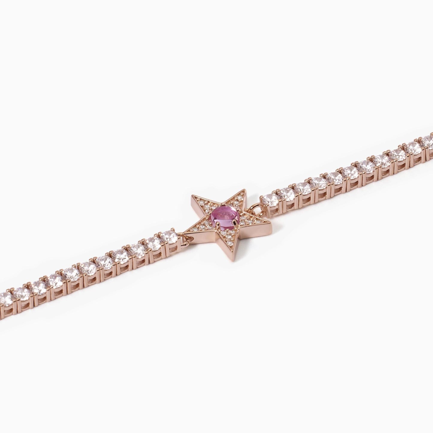 Pulsera Tennis Rosa Con Estrella De Turmalina Y Circonitas Starlet 533652