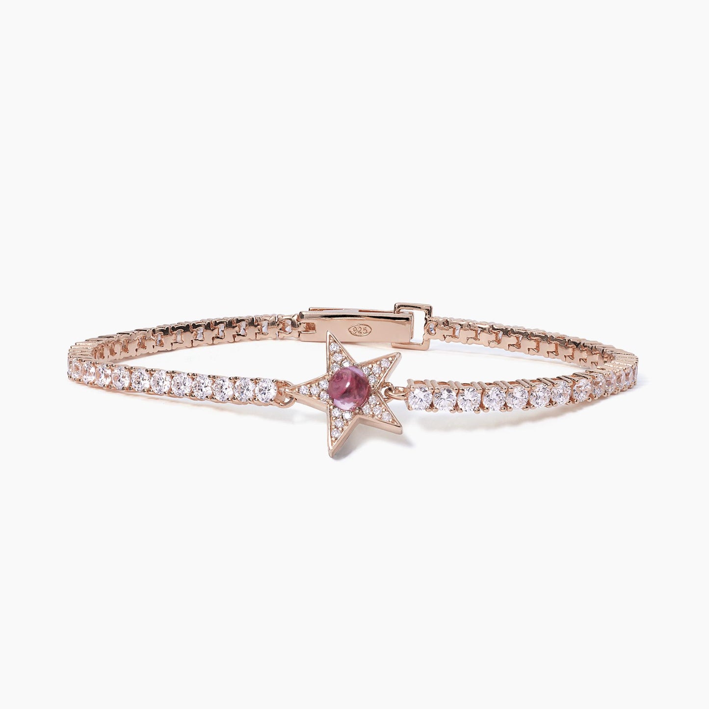 Pulsera Tennis Rosa Con Estrella De Turmalina Y Circonitas Starlet 533652