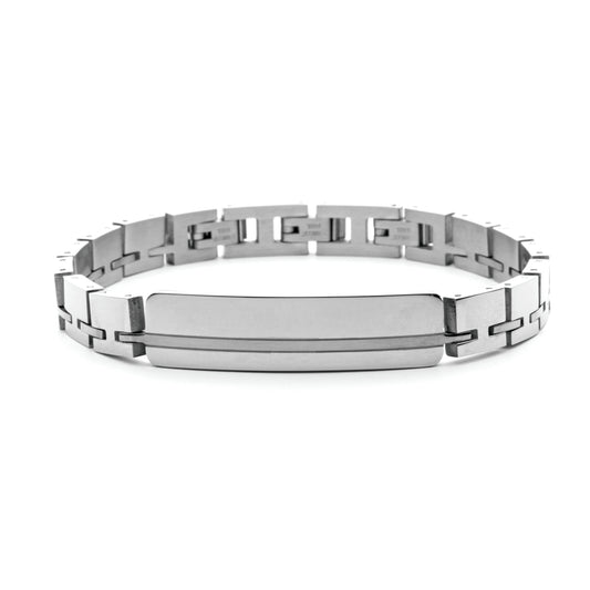 Bracciale Uomo 4US Acciaio con Linea Maglia Lucida 4UBR5642