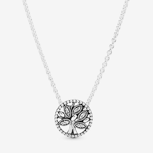 Collar de árbol genealógico brillante 397780CZ 