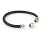 Pulsera Moody Hombre Negra, Plata y Oro SQH52
