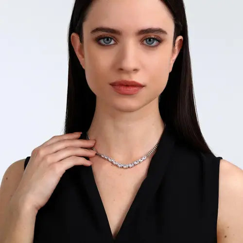 Collar Colores Acero y Circonitas SAVY10