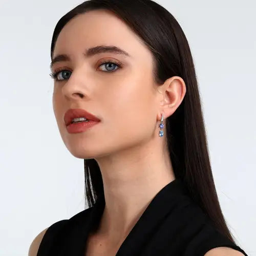 Pendientes Colores con Circonitas Celestes y Azules SAVY24