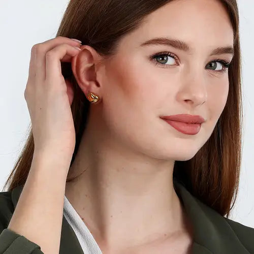 Pendientes Corazón Dorado Instantáneo SAVZ06