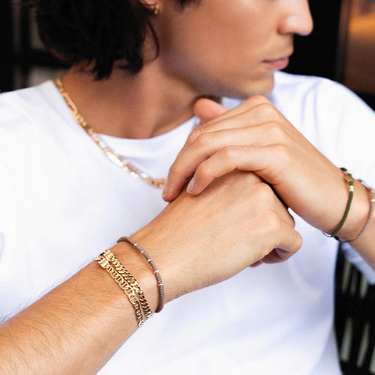 Bracciale Uomo con Intreccio Rotondo Sabbia BR-U02 M5 TS