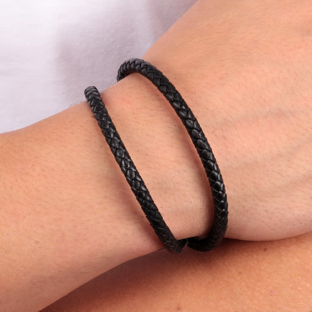 Bracciale Uomo Moody Multifilo Nero e Silver SQH38