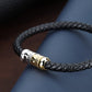 Pulsera Moody Hombre Negra, Plata y Oro SQH52