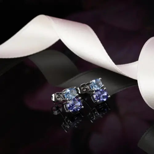 Pendientes Colores con Cristales Azur y Azul SAVY17
