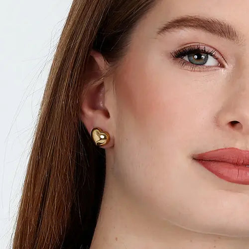 Pendientes Corazón Dorado Instantáneo SAVZ06