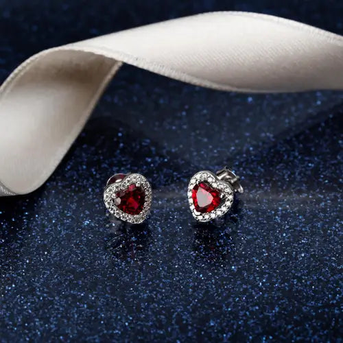 Pendientes Tesori con Corazón Rojo SAIW135