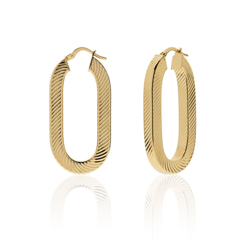 Pendientes Oval Cuadrados Dorados 004EXO0039900