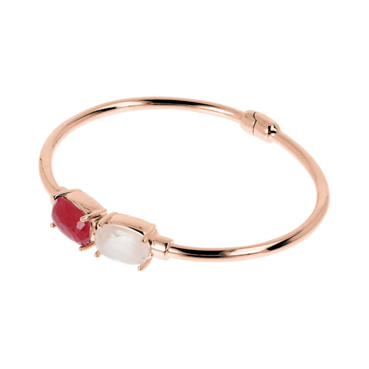 Bracciale Rigido Rosato con Pietre Bicolore WSBZ02019.RQ