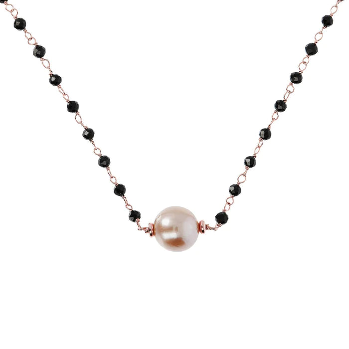 Collana con Perla Rosa e Spinello WSBZ01177.BS-RPRL