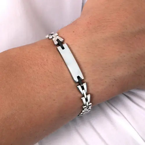 Bracciale Uomo Motown Silver e Nero SALS59