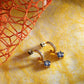 Pendientes Colores Dorados con Circonitas Azules y Blancas SAVY07