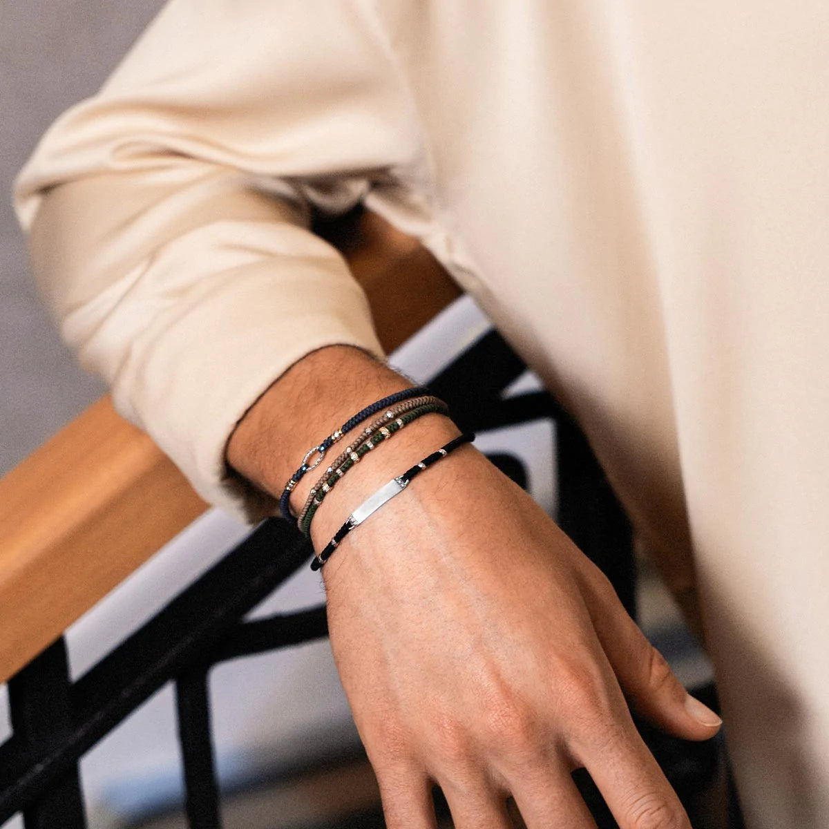 Pulsera de Hombre con Trenza Redonda Arena BR-U02 M5 TS