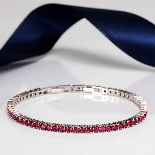 Pulsera Tesori de Plata con Circonitas Rojas SAIW103