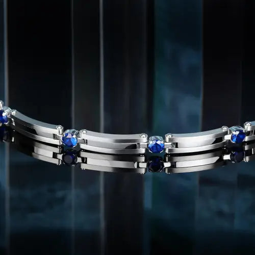 Pulsera de Hombre Urban Steel con Cristales Azules SABH24