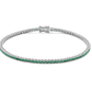 Bracciale Tennis in Oro Bianco e Smeraldi BRD893-095