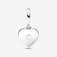 Dije de corazón doble con perlas cultivadas de agua dulce 792649C01