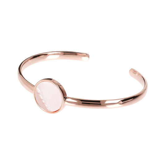 Bracciale Rigido Rosato con Disco in Pietra WSBZ01272.PM