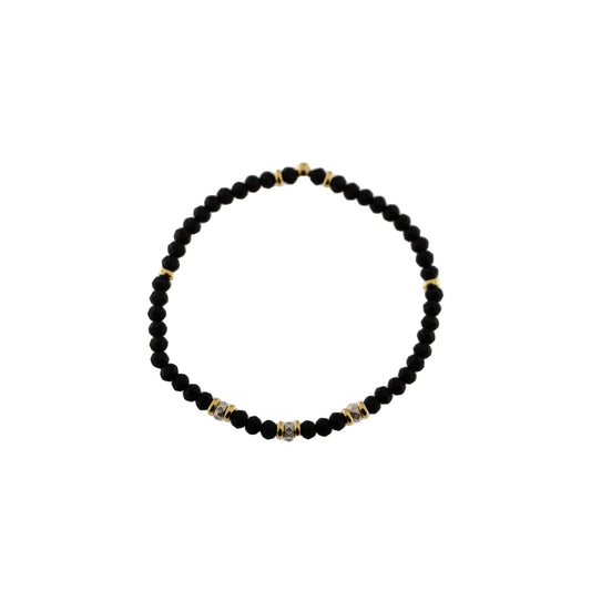 Bracciale Elastico con Pietre Nere BR-U01 M1
