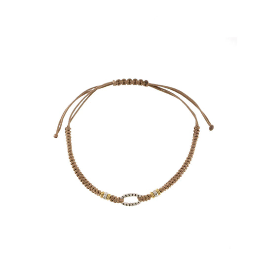 Bracciale con Intreccio Rotondo e Ovale Sabbia BR-U02 M3 TS