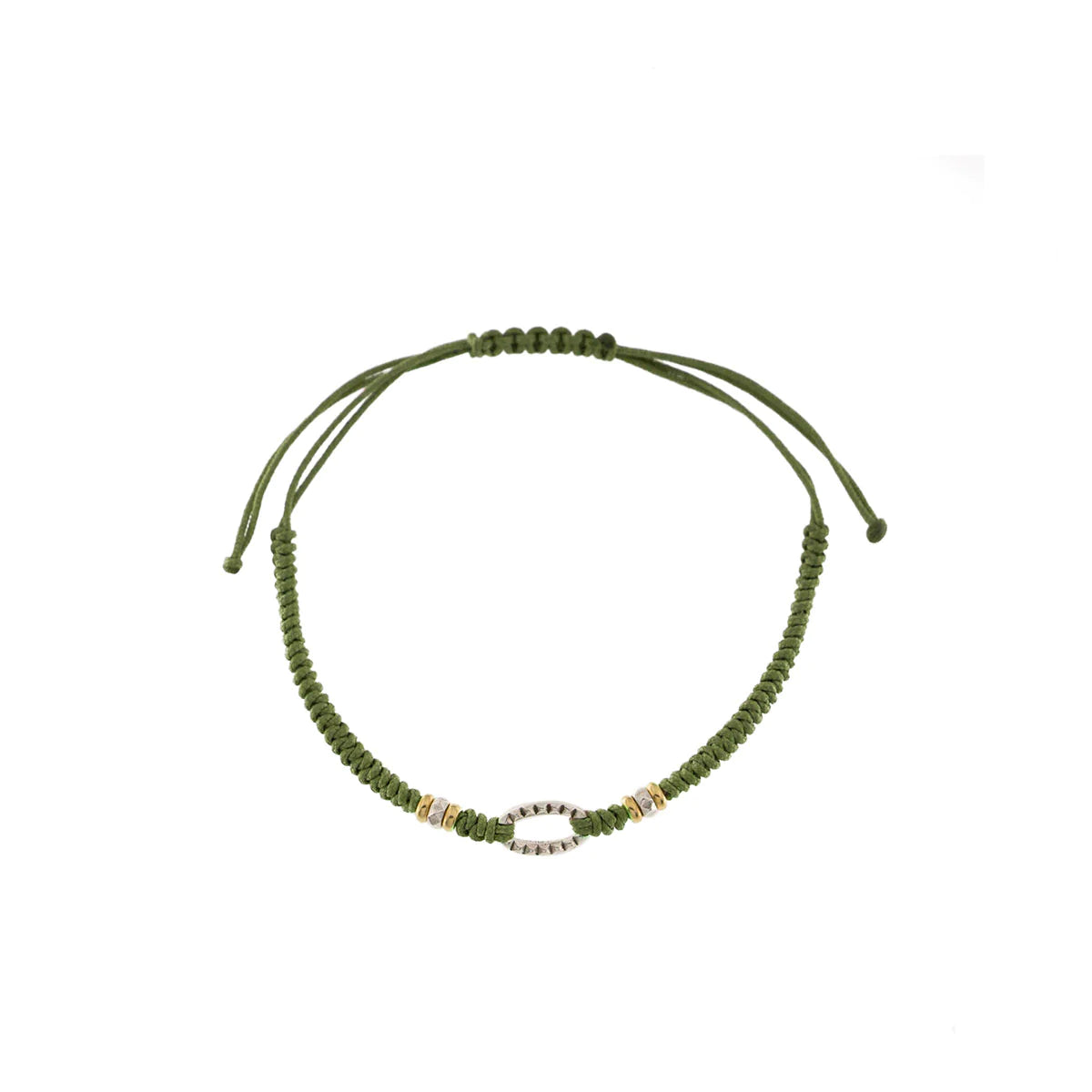 Pulsera con Trenza Verde Redonda y Ovalada BR-U02 M3 TV