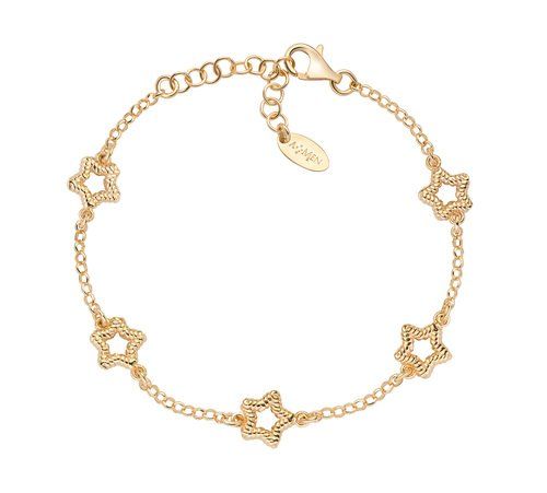 Pulsera Plata Oro Circonitas Estrellas BRGOSTG1