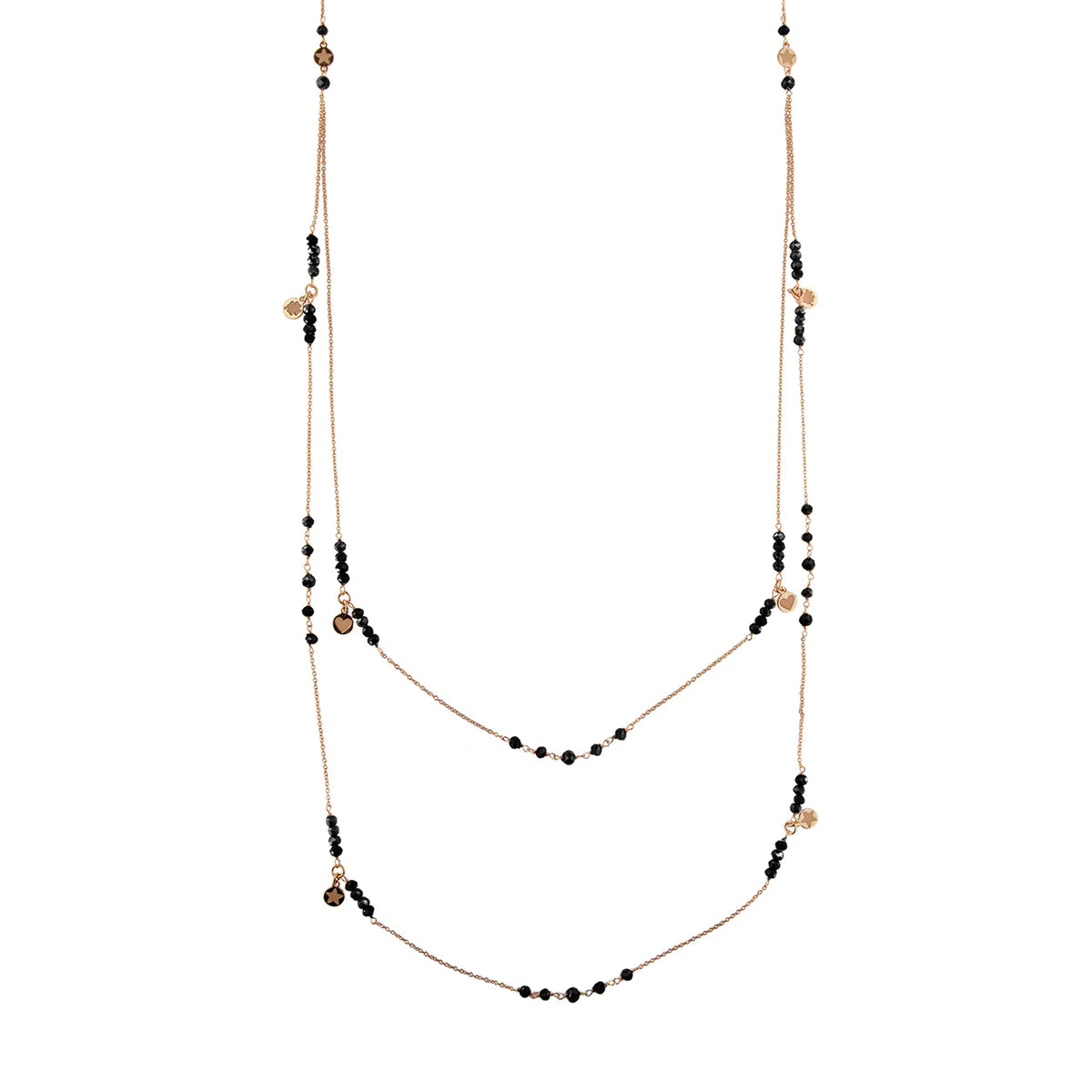 Collana Doppia Catena Nera Gipsy Tierra  CL-GIP-2-V4-N