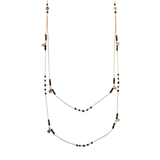 Collana Doppia Catena Nera Gipsy Tierra  CL-GIP-2-V4-N