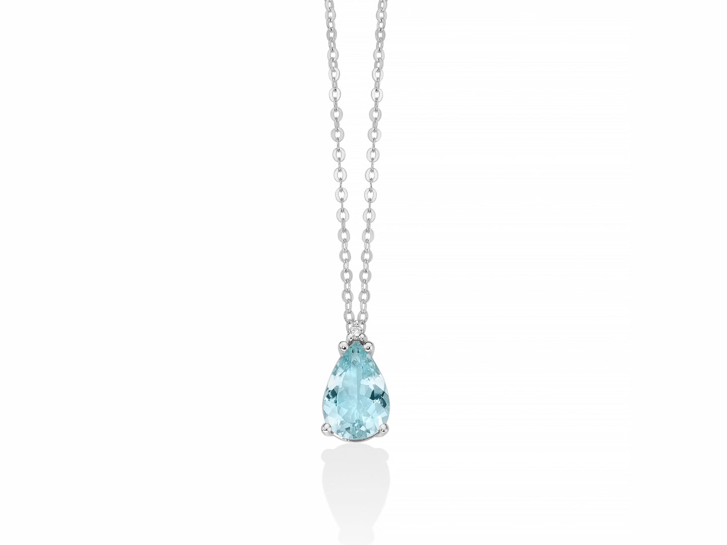 Collier Goccia Acquamarina con Diamanti CLD4236