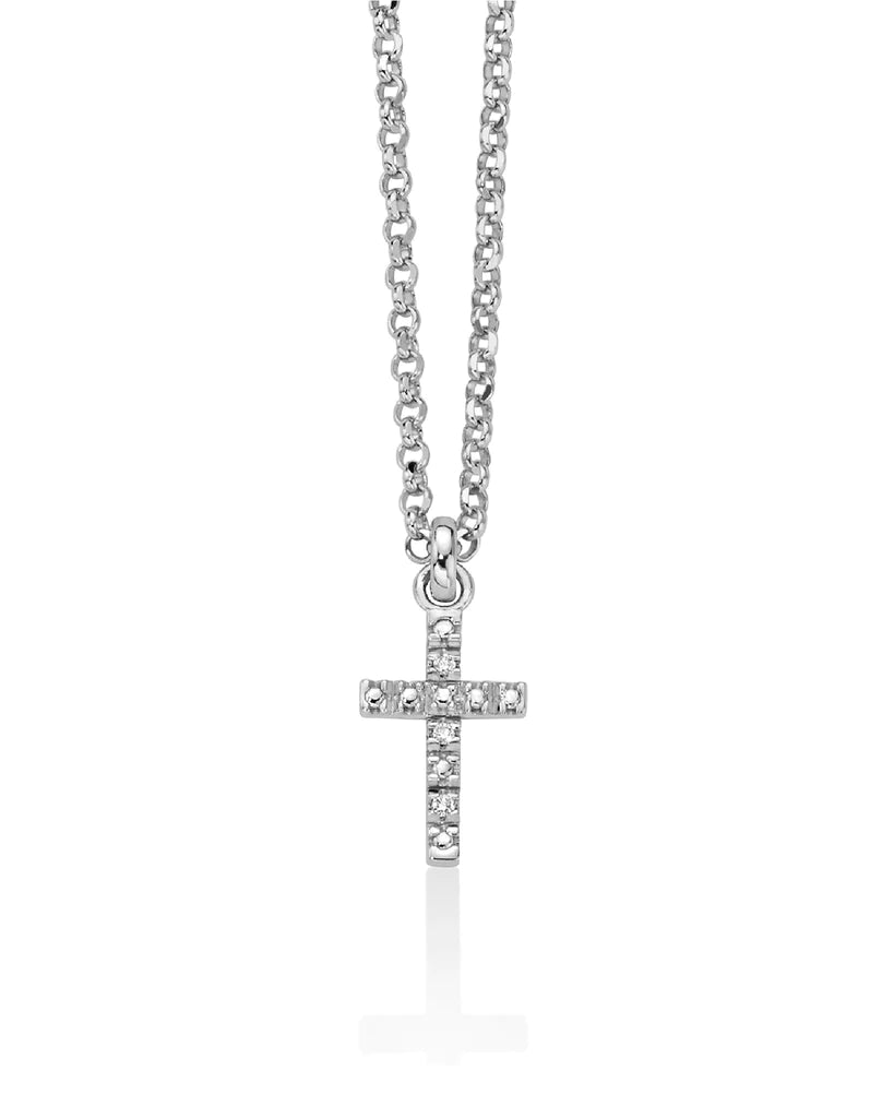 Collana Croce Con Diamanti Naturali CLD4467