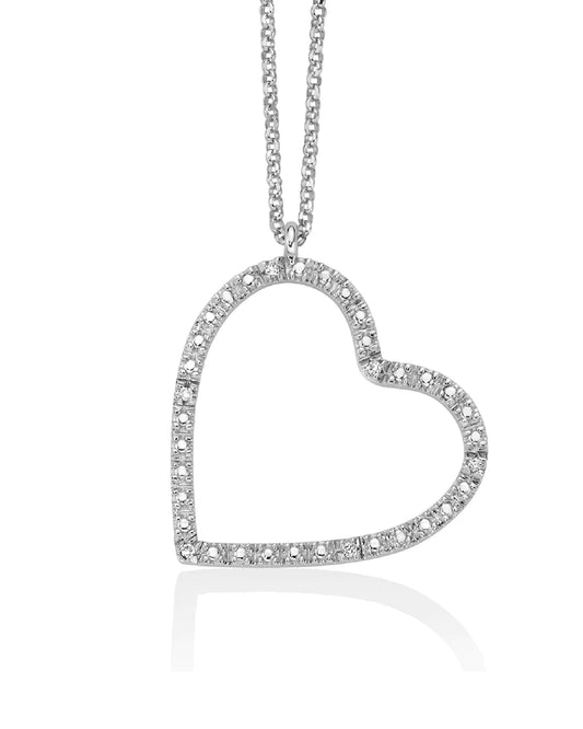 Collar Corazón Con Diamantes Naturales 50cm CLD4468