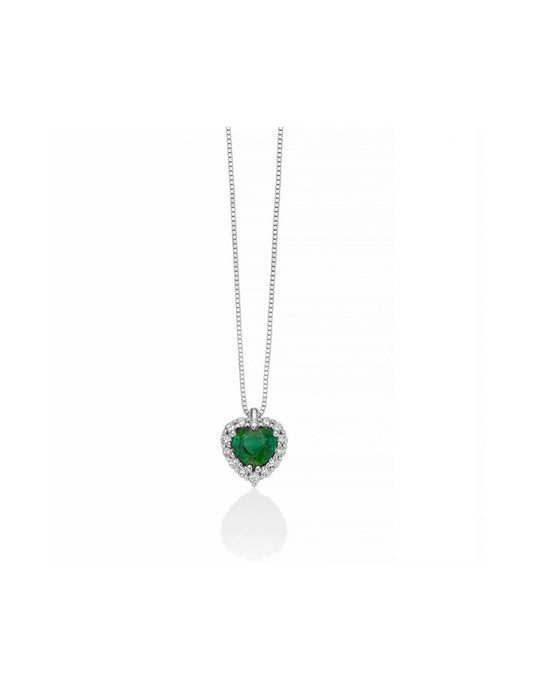 Collier con Diamanti e Smeraldo a Cuore CLD4502