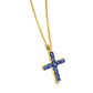 Collana Dorata con Croce di Zaffiri GD101OA.ZA