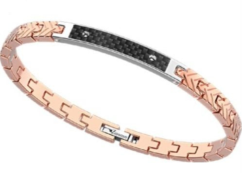 Bracciale Uomo Rosato con Targa EHB263