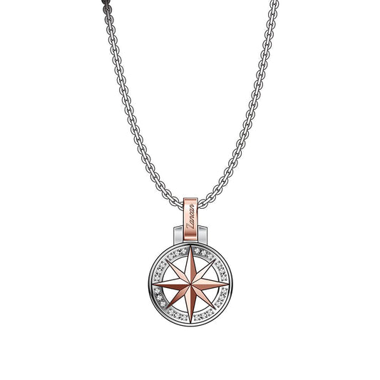 Collana Uomo Hiteck con Zirconi Rosa Dei Venti EHC154